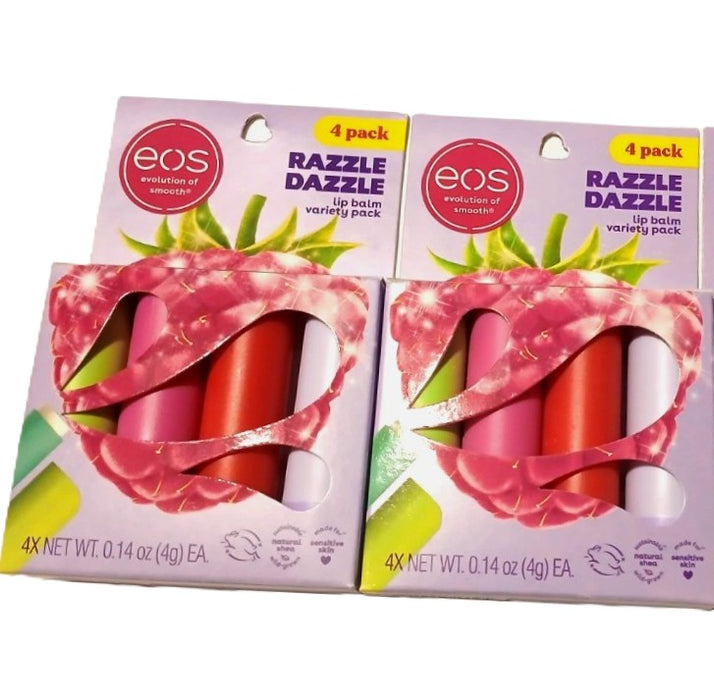 2 PACK!!! Eos Lip Balm Gift Set- Razzle Dazzle, Limited-Edition 0.14 Oz, 4-Pack