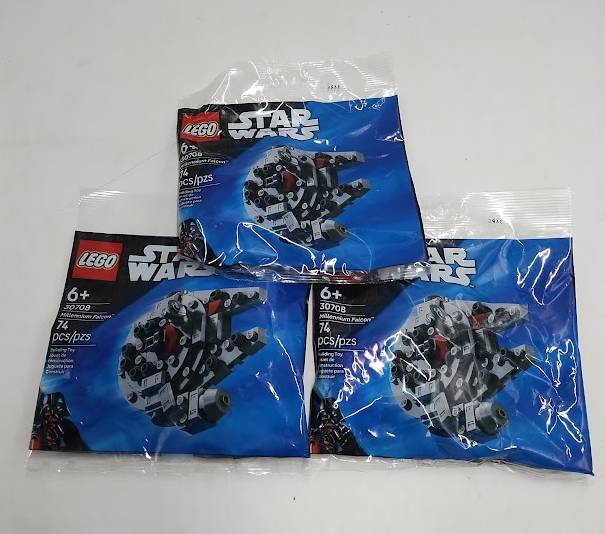 LOT OF 3!! LEGO Star Wars Millennium Falcon Mini-Build Toy 30708