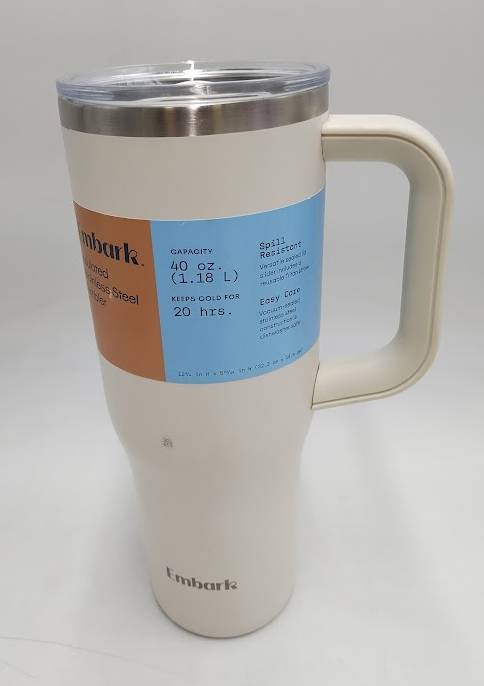 40oz Stainless Steel Straw Tumbler Cream - Embark READ DESRIPTION