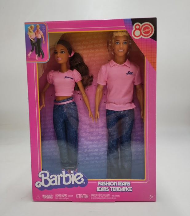 Barbie Fashion Jeans Doll 2pk, Barbie and Ken in Flashback Playback Collection for Mattel 80th Anniversary