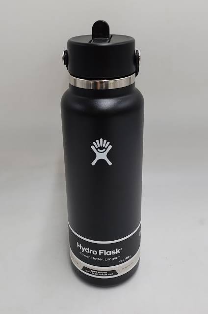 Hydro Flask 40oz Wide Mouth Flex Straw Bottle - Black
