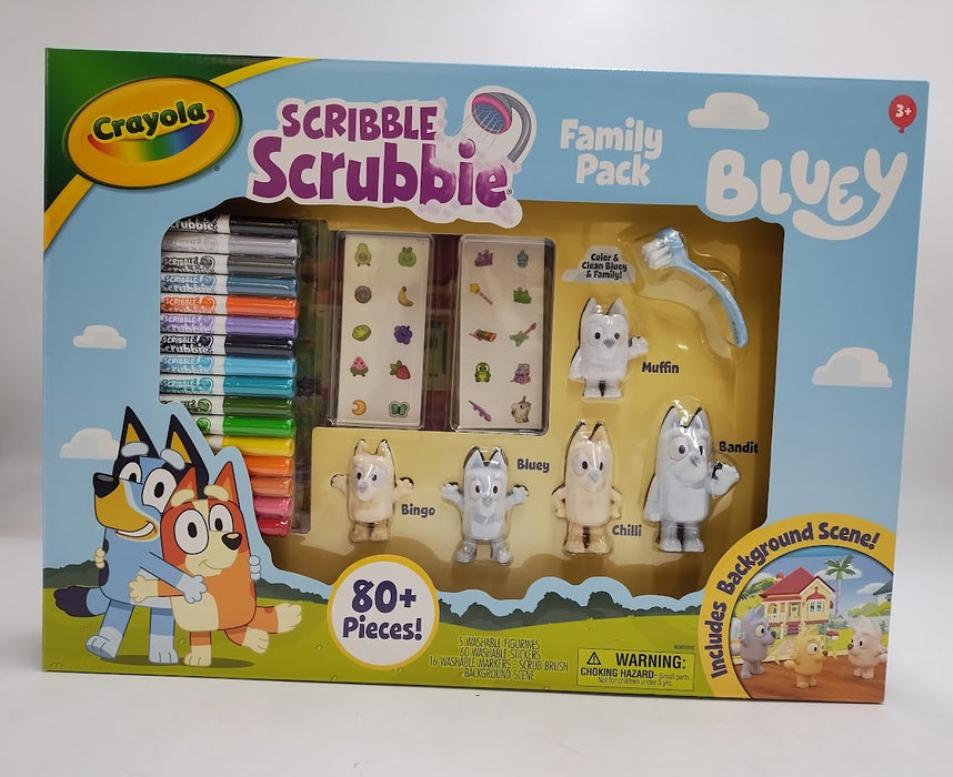 Crayola Scribble Scrubbie 80pc Bluey Family Pack Gift