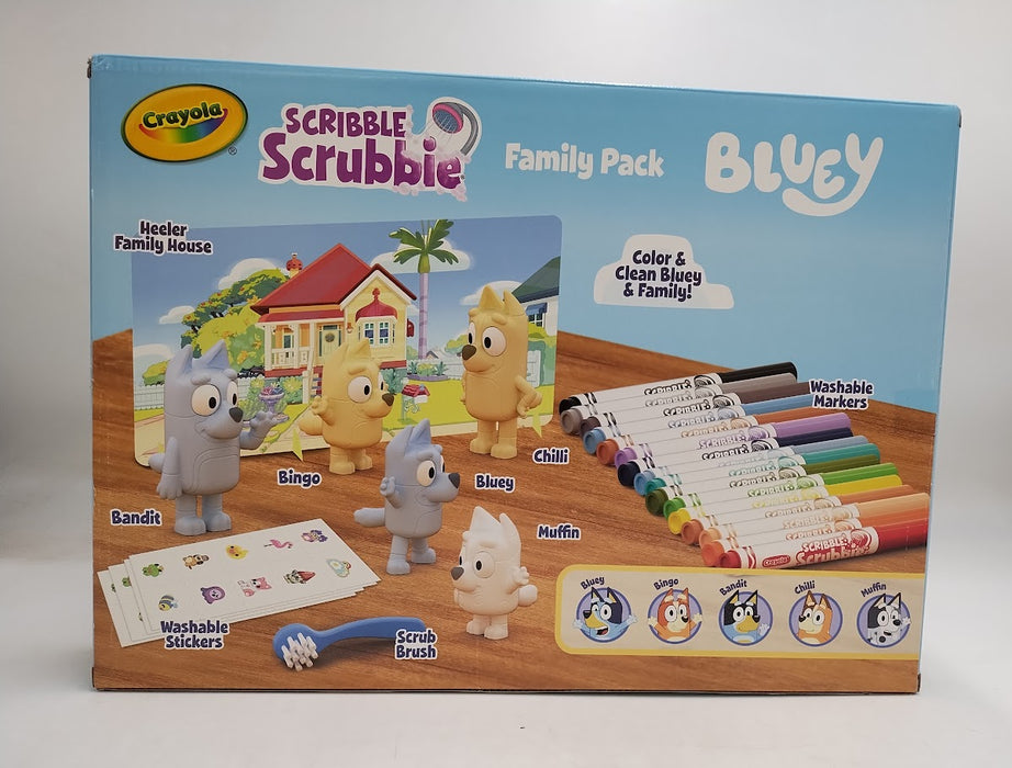 Crayola Scribble Scrubbie 80pc Bluey Family Pack Gift