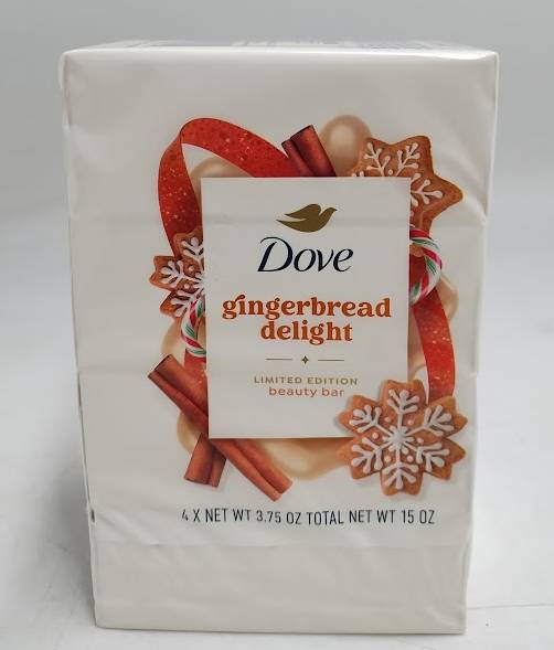 Dove Beauty Limited Edition Holiday Treat Bar Soaps - Gingerbread Delight -4pk