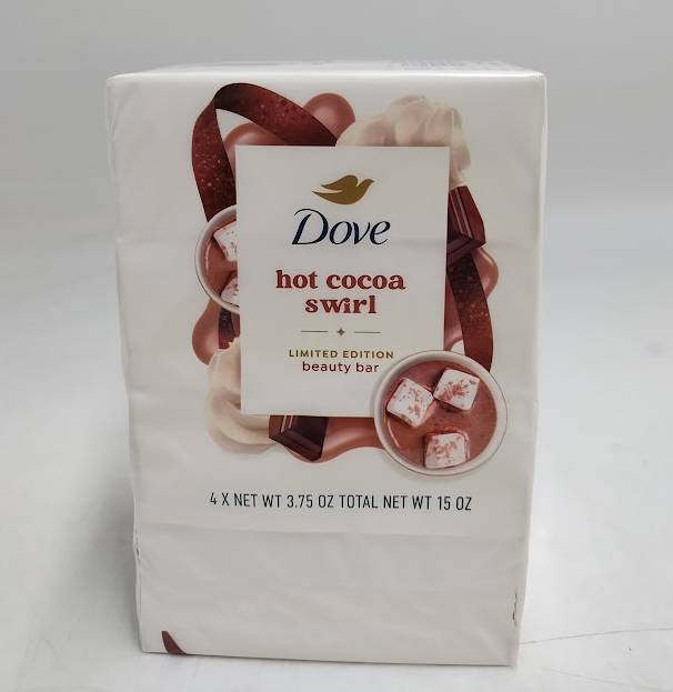 Dove Beauty Limited Edition Holiday Treat Bar Soaps - Hot Cocoa Swirl - 15oz/4pk