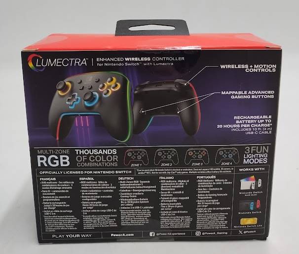 PowerA Enhanced Lumectra Wireless Controller for Nintendo Switch SEE DETAILS