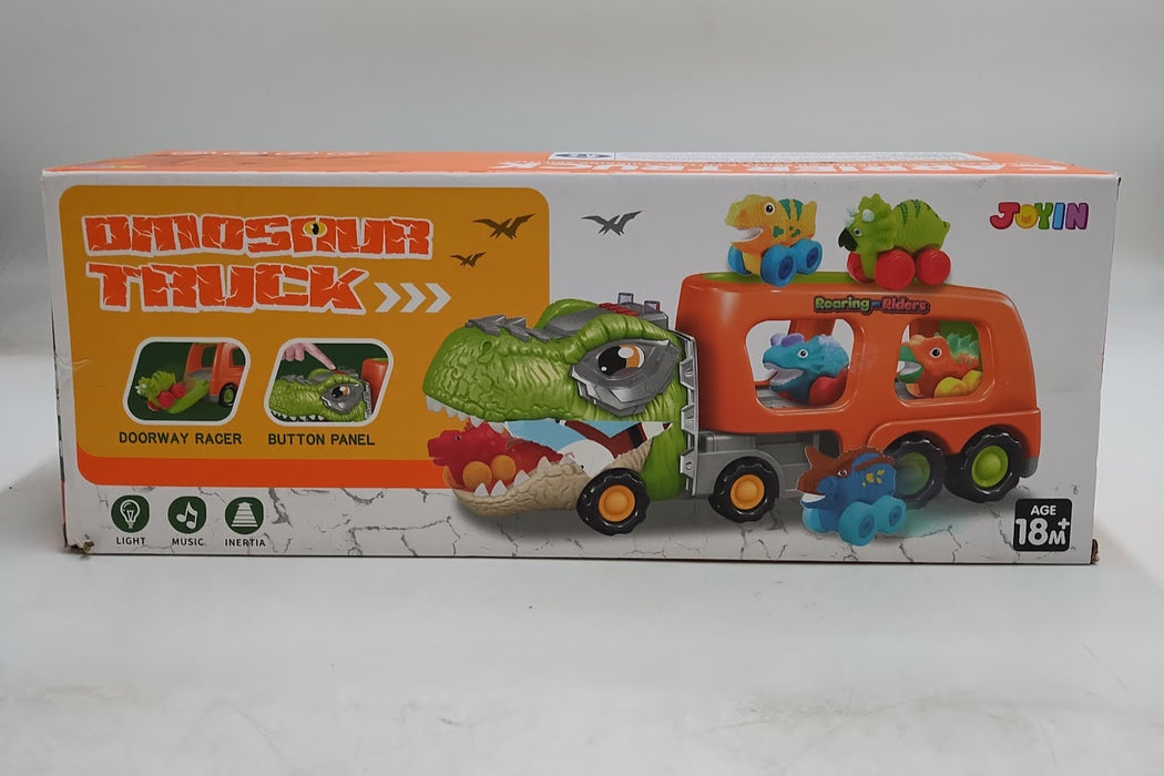 JOYIN Dinosaur Carrier Truck With 6 Rubber Car Vehicles