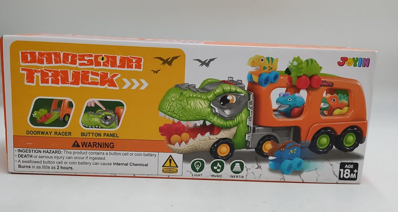 JOYIN Dinosaur Carrier Truck With 6 Rubber Car Vehicles