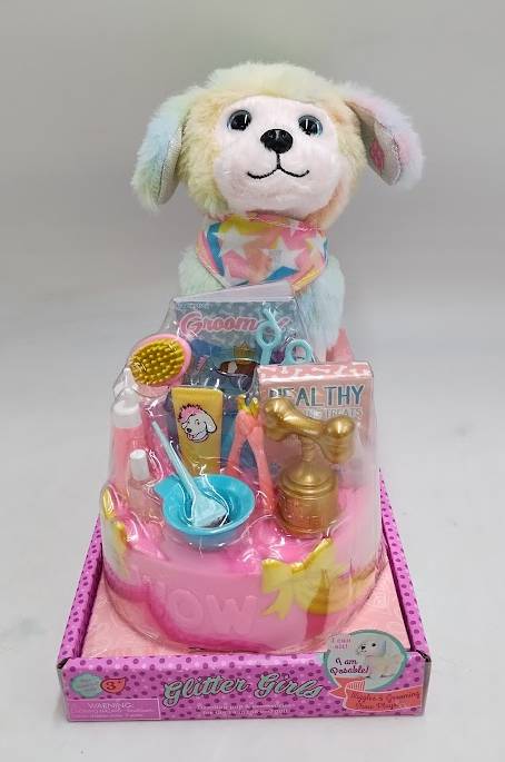 Glitter Girls Plush Dog Wiggles & Grooming Show Set