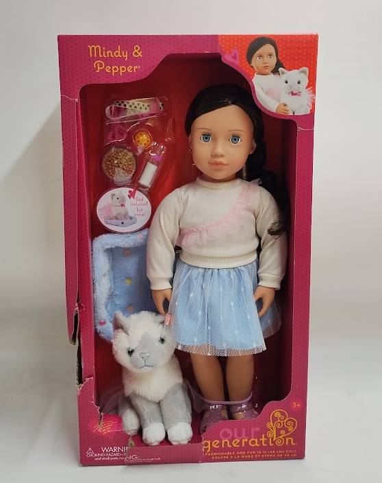 Our Generation Mindy & Pepper 18'' Doll & Pet Kitten Set SEE DETAILS