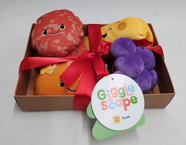 Charcuterie Box Set Swiss Cheese, Salami, Grapes, Bread 4pc Plush - Gigglescape