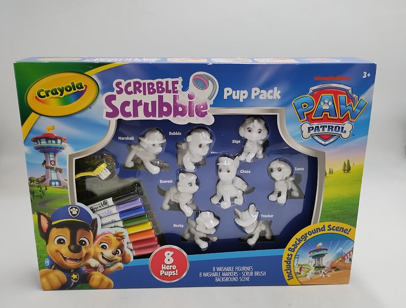 Crayola Scribble Scrubbie PAW Patrol Pup Pack, 8ct, PAW Patrol Figurines, Color and Wash Toy for Boys and Girls, Holiday and Christmas Gift, 3+