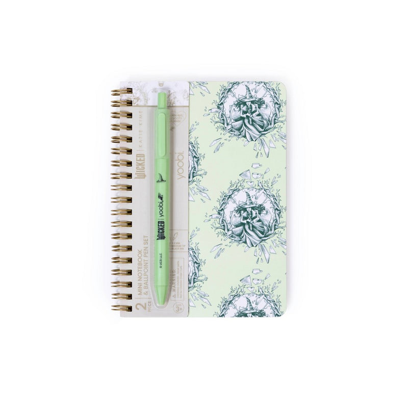 Wicked x Yoobi Mini Notebook Elphaba 4.5"x6.5" Spiral Lined Notebook with Retractable Ballpoint Pen 160 Lined Pages