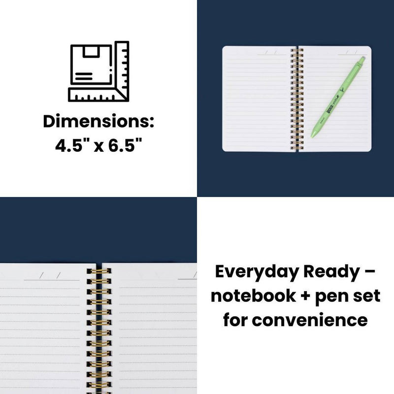 Wicked x Yoobi Mini Notebook Elphaba 4.5"x6.5" Spiral Lined Notebook with Retractable Ballpoint Pen 160 Lined Pages