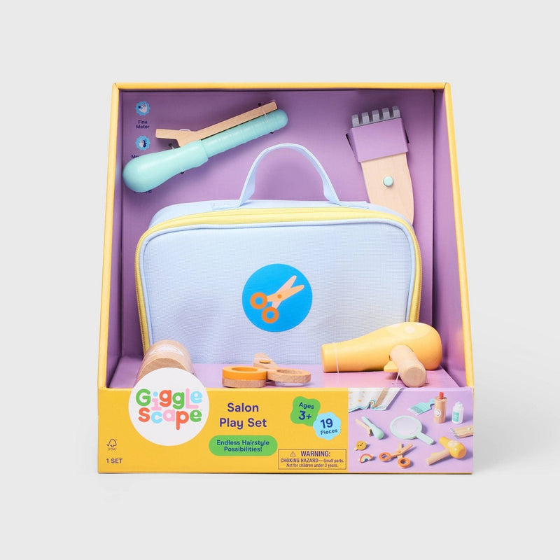 Salon Play Set - Gigglescape: Pretend Salon Accessories, Creative Thinking, Play Hair Styling, Ages 3+