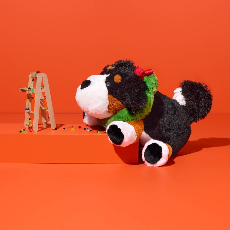 14" Dog with Wreath Stuffed Animal - Gigglescape