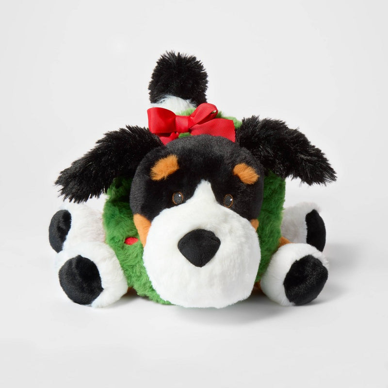 14" Dog with Wreath Stuffed Animal - Gigglescape