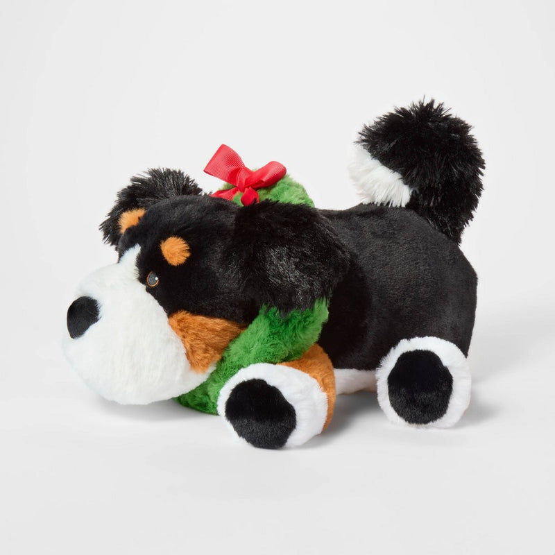 14" Dog with Wreath Stuffed Animal - Gigglescape