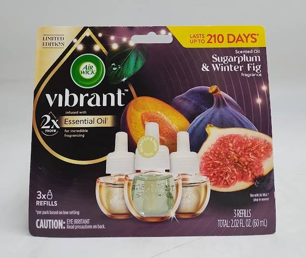 Air Wick Scented Oil Air Fresheners Vibrant Sugarplum & Winter Fig - 3ct
