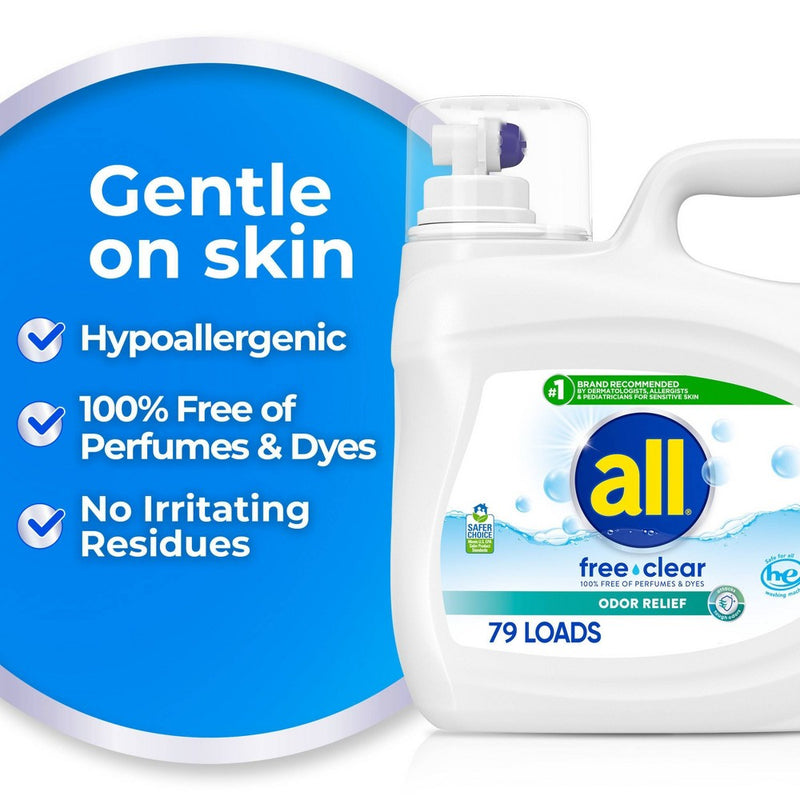 All Ultra Free Clear Odor Relief HE Liquid Laundry Detergent 79 Loads - 118 fl oz