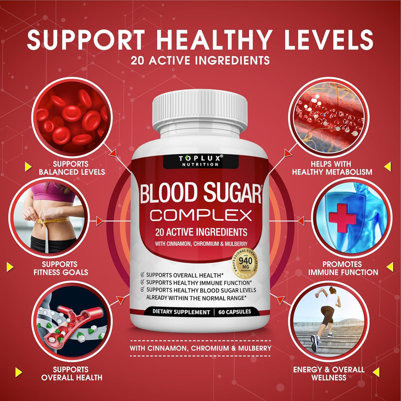 Blood Sugar Complex Supplement - Supports Healthy Blood Sugar Levels Already wit