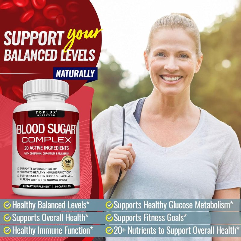 Blood Sugar Complex Supplement - Supports Healthy Blood Sugar Levels Already wit