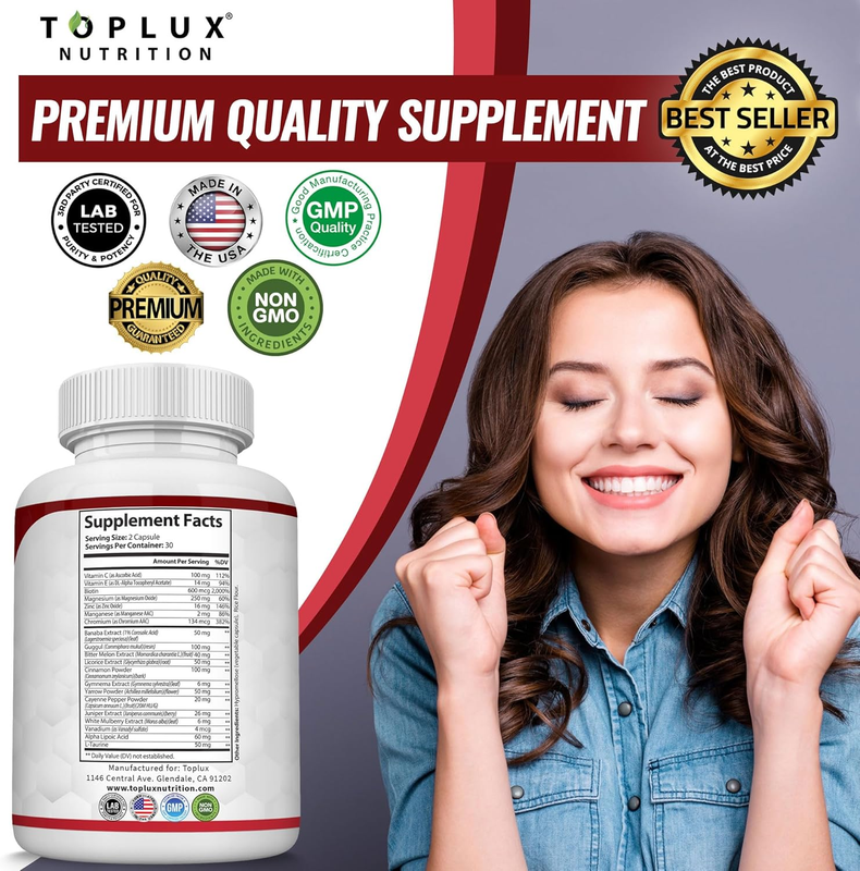 Blood Sugar Complex Supplement - Supports Healthy Blood Sugar Levels Already wit