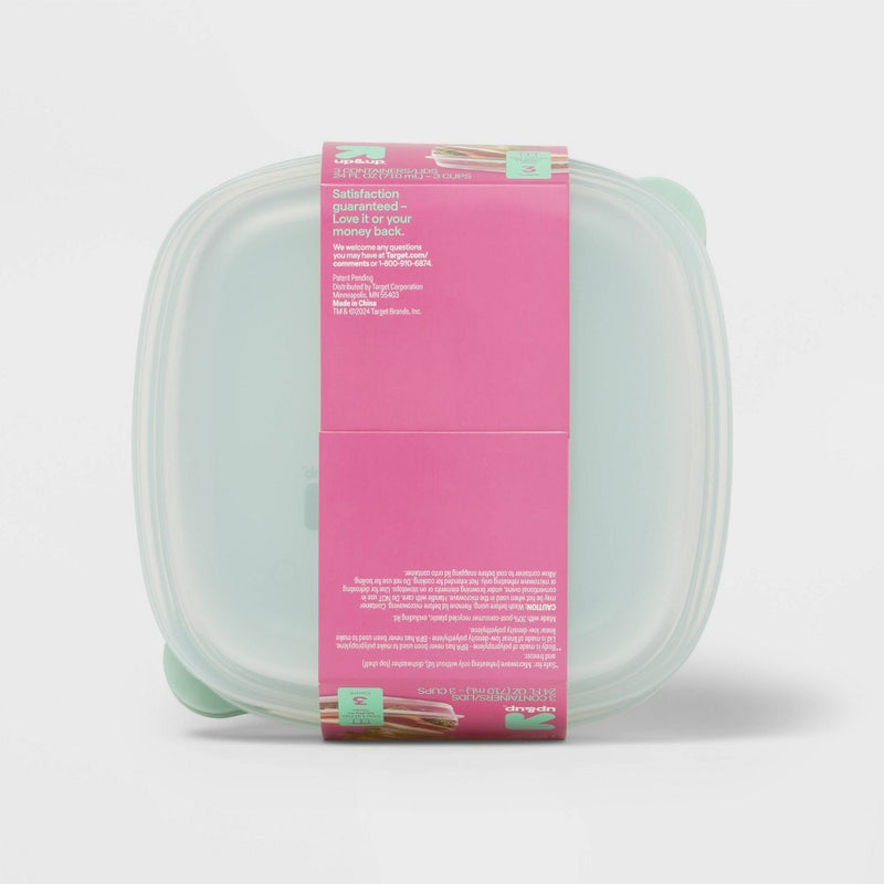Snap & Store Square Food Storage Containers - 24 fl oz/3ct - up&up