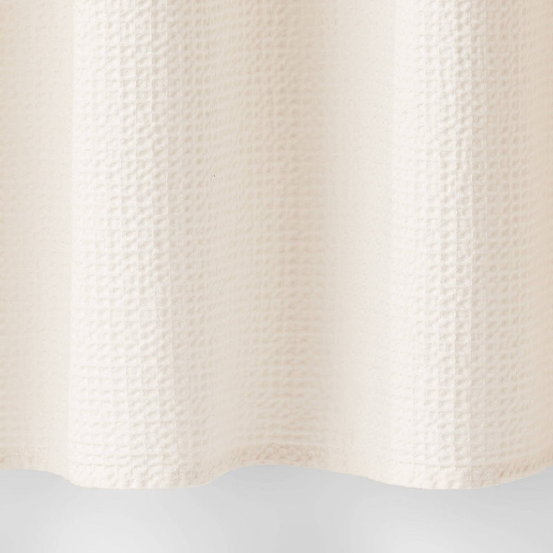 Waffle Weave Shower Curtain Ivory - Threshold