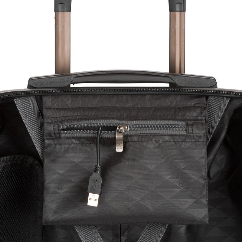 SWISSGEAR Energie Hardside Carry On Spinner Suitcase - Iron Gray: Telescoping Handle, Tear-Resistant