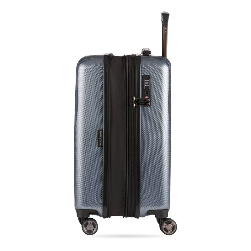 SWISSGEAR Energie Hardside Carry On Spinner Suitcase - Iron Gray: Telescoping Handle, Tear-Resistant