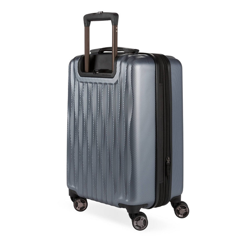 SWISSGEAR Energie Hardside Carry On Spinner Suitcase - Iron Gray: Telescoping Handle, Tear-Resistant