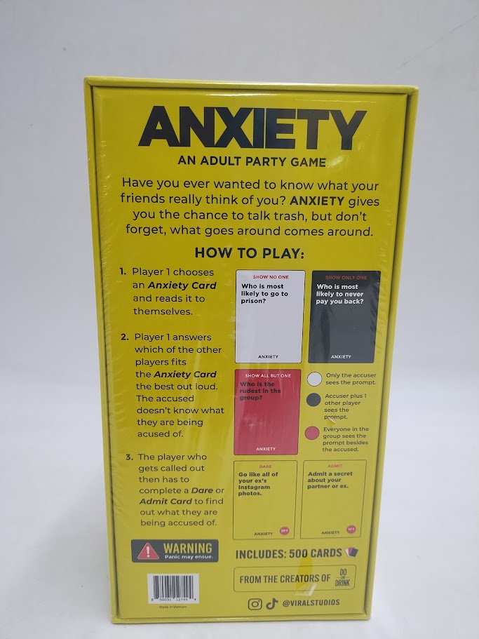 Viral Studios Do or Drink Anxiety Adult Party Game