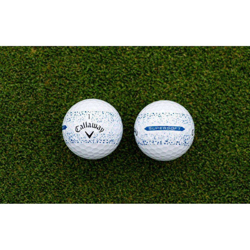 Callaway Supersoft Splatter Golf Balls - Blue: Rubber Core, Ionomer Shell, 12 Pack