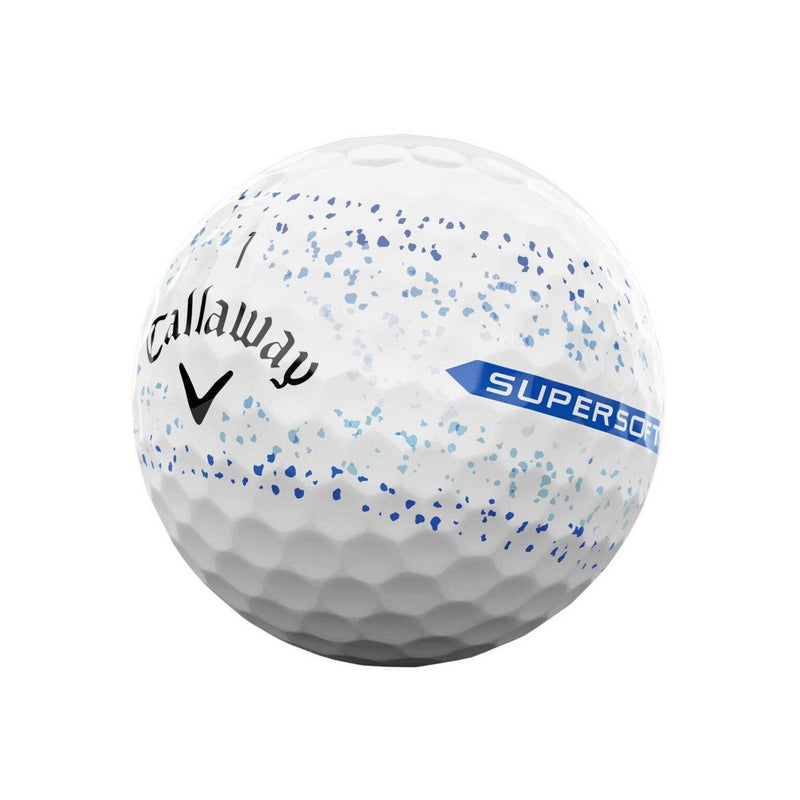 Callaway Supersoft Splatter Golf Balls - Blue: Rubber Core, Ionomer Shell, 12 Pack