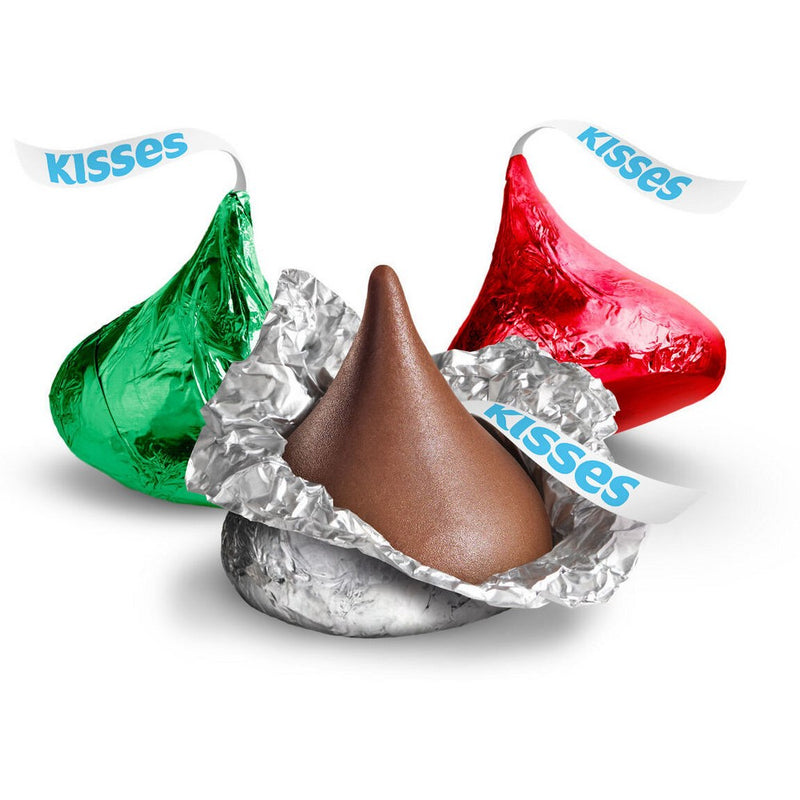 HERSHEY'S Kisses Milk Chocolate Filled Plastic Cane Christmas Candy - 2.24oz