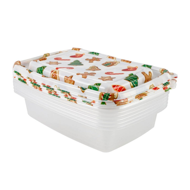 Cook With Color 6pk 5c Printed Holiday Theme Food Storage Containers