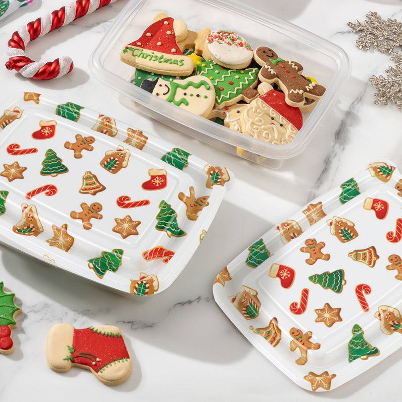 Cook With Color 6pk 5c Printed Holiday Theme Food Storage Containers