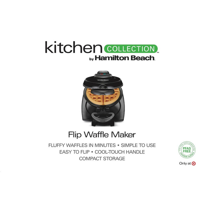 Kitchen Collection By Hamilton Beach Flip Waffle Maker 26103KC