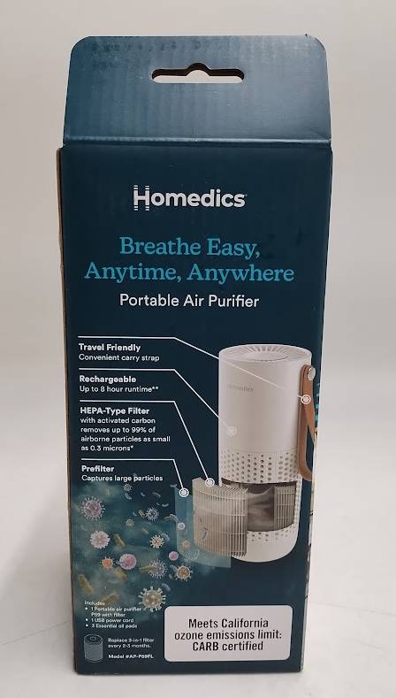 HoMedics Portable HEPA Air Purifier with Aromatherapy - White