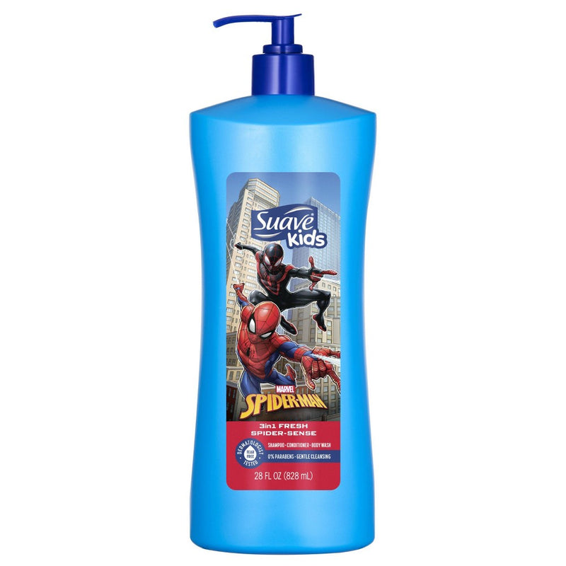 Suave Kids' Spider-Man 3-in-1 Pump Shampoo + Conditioner + Body Wash - Fresh Spider-Sense - 28 fl oz