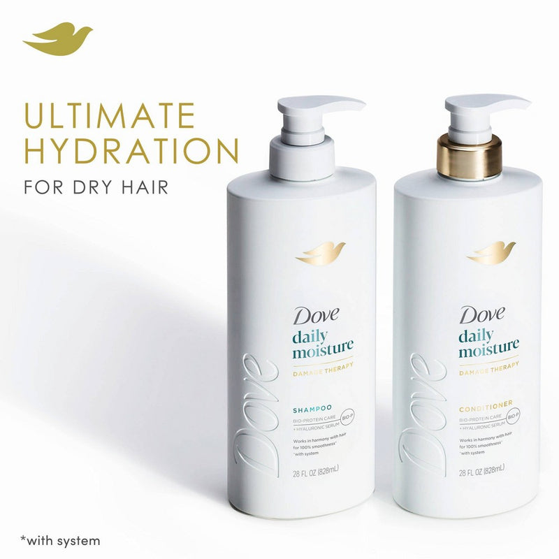 Dove Beauty Daily Moisture Hair Shampoo Pump with Hyaluronic Serum & Bio-Protein Care - 28 fl oz
