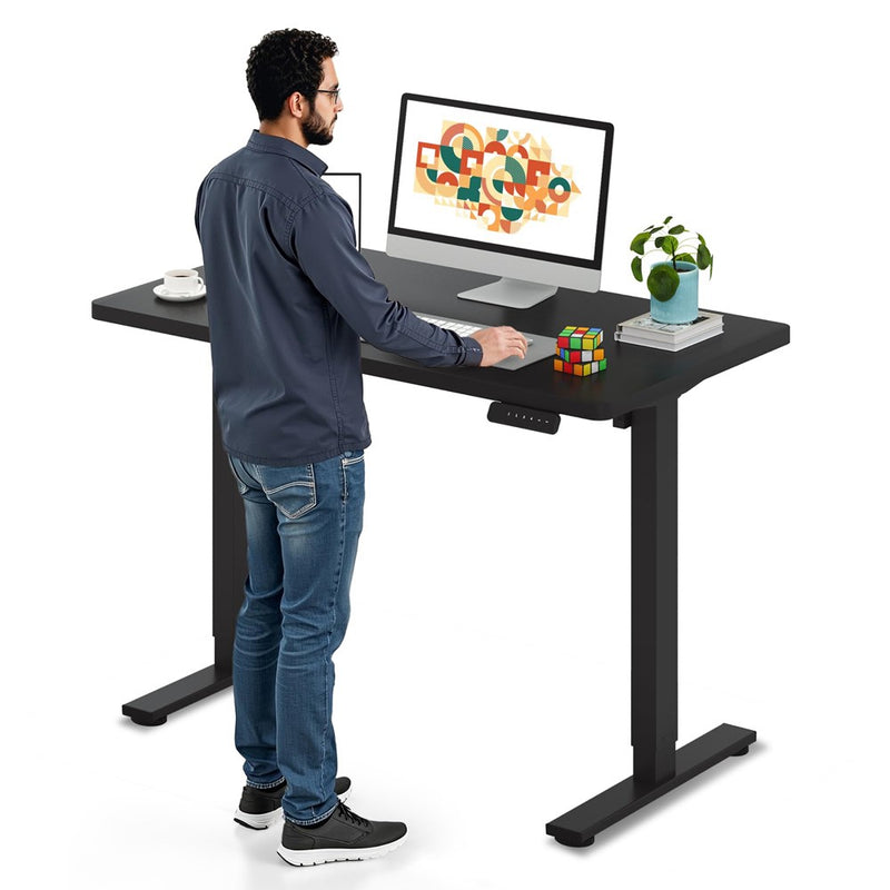 SANODESK Electric Standing Desk 48 X 24 Inches Whole-Piece Desktop Height Adjustable Stand Up Desk W/6-Button Controller Ergonomic Computer Desk For Home Office, Black Frame + Black Tabletop (LOCAL PICKUP ONLY)
