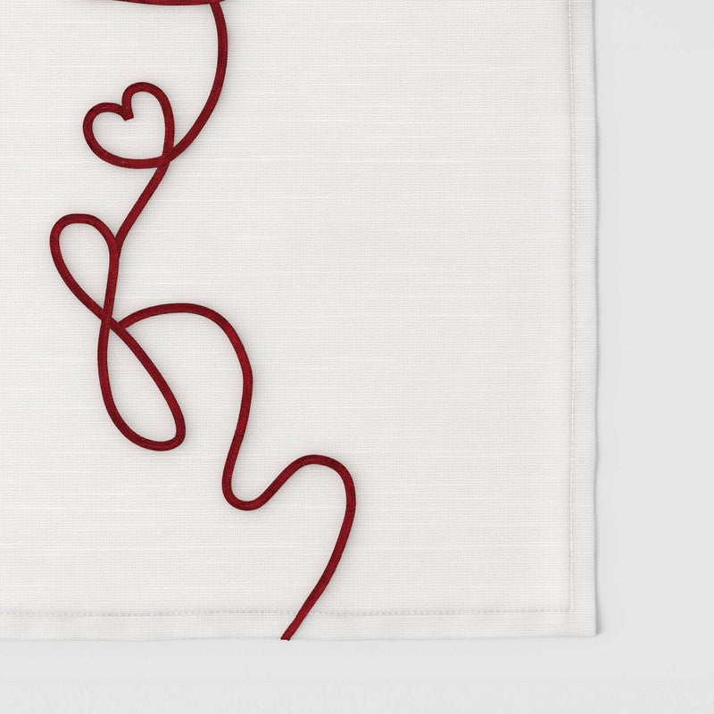 72"x14" Ribbon Love Table Runner White - Threshold