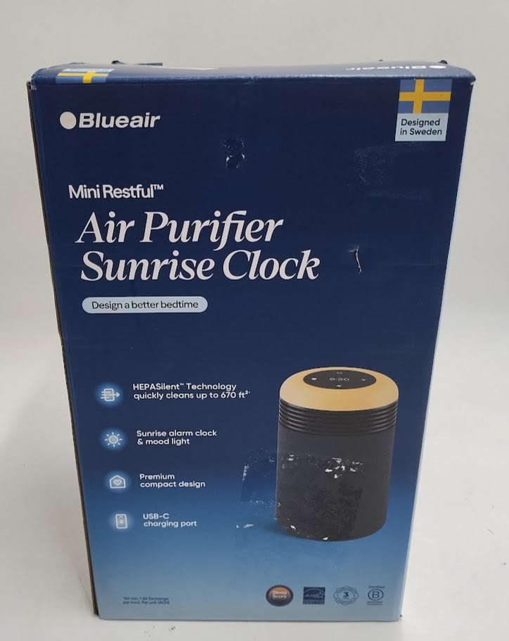 Blueair Mini Restful Air purifier and Sunrise Alarm Clock Midnight Blue