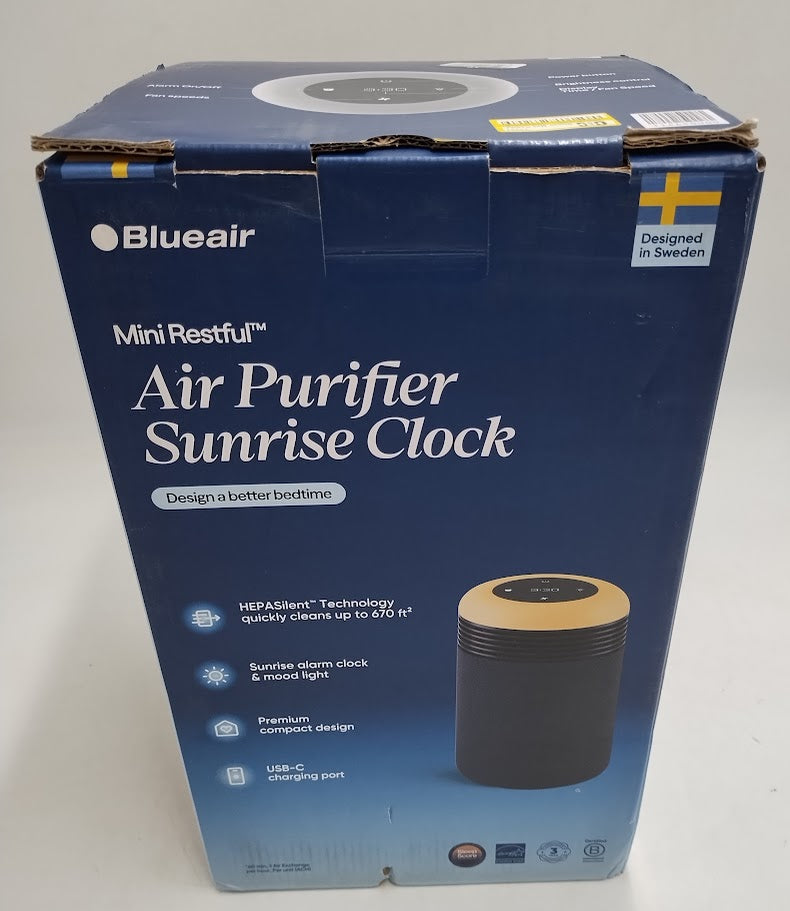 Blueair Mini Restful Air purifier and Sunrise Alarm Clock Midnight Blue