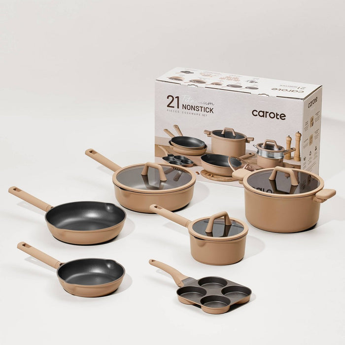 Carote 21pc Nonstick Cookware Set Taupe (LOCAL PICKUP ONLY)