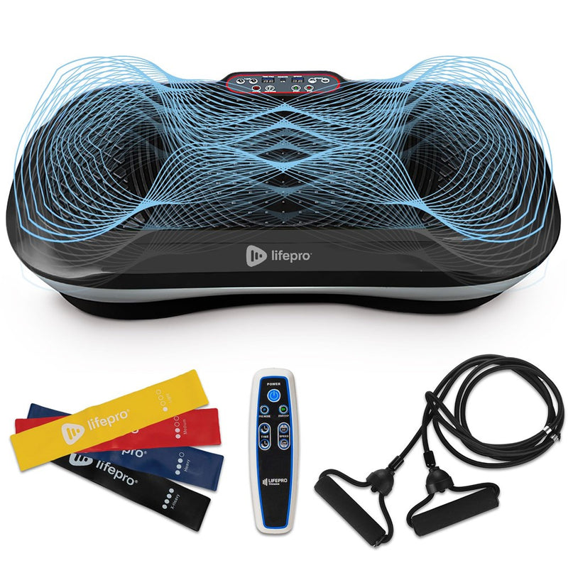 Lifepro Vibration Plate Exercise Machine - Whole Body Workout Vibration Fitness Platform W/ Loop Bands - Home Training Equipment For Weight Loss & Toning (Black) (LOCAL PICKUP ONLY)