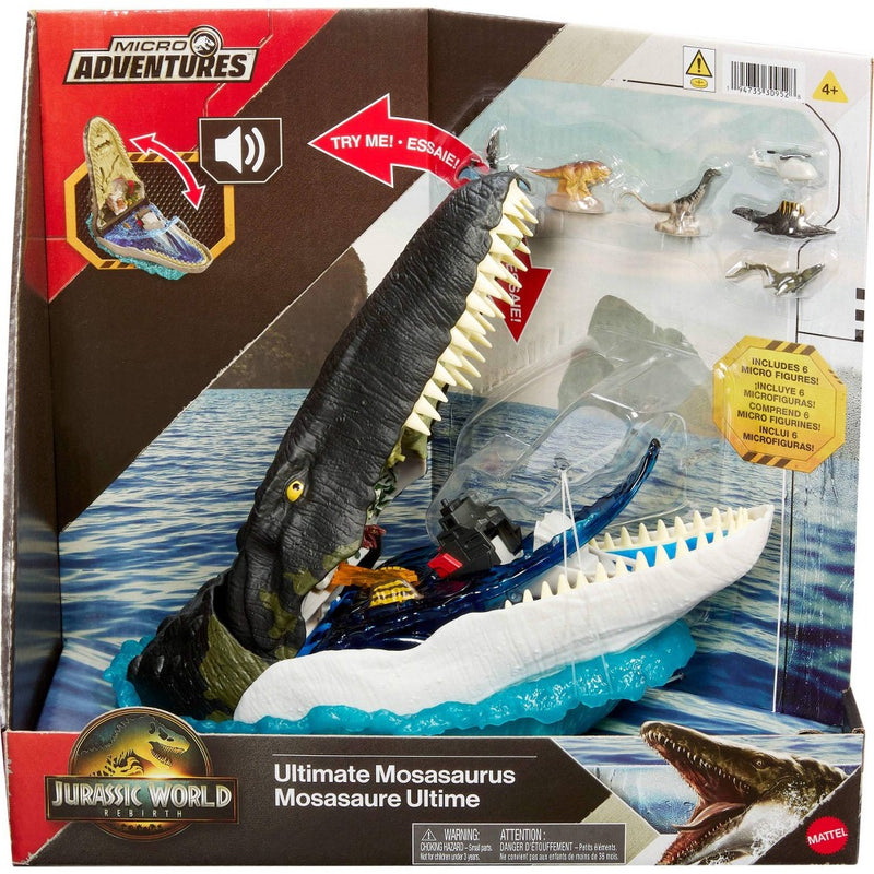Jurassic World Rebirth Deluxe Mosasaurus Playset, 7 Interactive Features & Sound FX, 6 Micro Figures