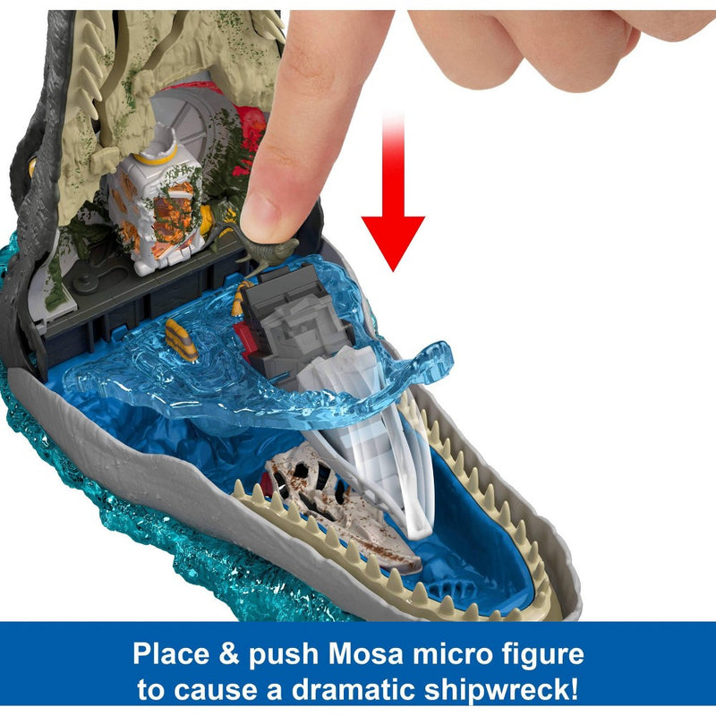 Jurassic World Rebirth Deluxe Mosasaurus Playset, 7 Interactive Features & Sound FX, 6 Micro Figures